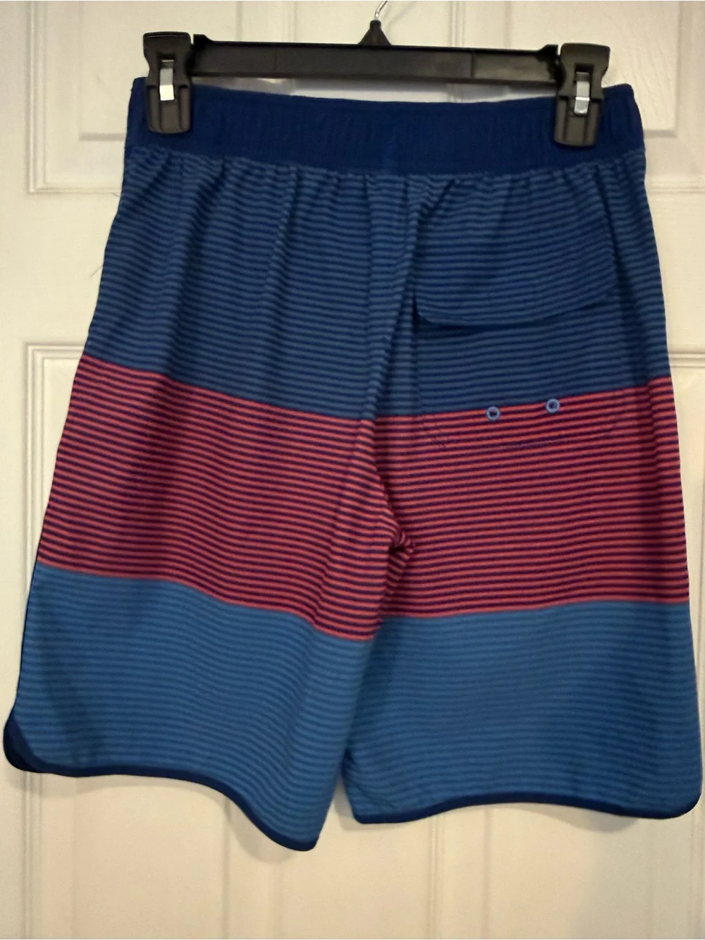 Vineyard Vines Kids Blue and Red Striped Swim Trunks
